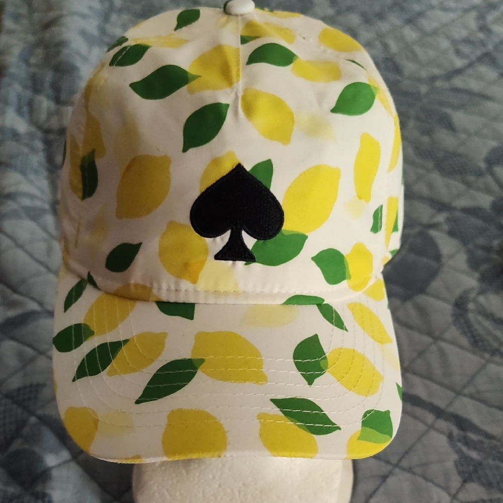 Kate Spade Lemon Print Cap in Yellow and Green